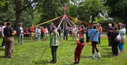 People with a maypole